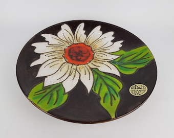 Ruscha_「Enzian」_320/3 Vintage RUSCHA Keramik Vase With Enzian Decor, West German Pottery