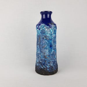 Vintage MAREI KERAMIK Fat Lava Vase with Capri decor 4107 West German Pottery 1970s