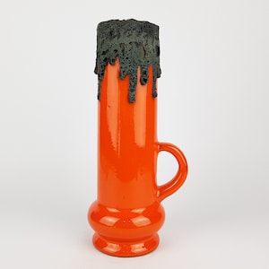 Vintage Orange ROTH KERAMIK Fat Lava Vase West German Pottery 1970s
