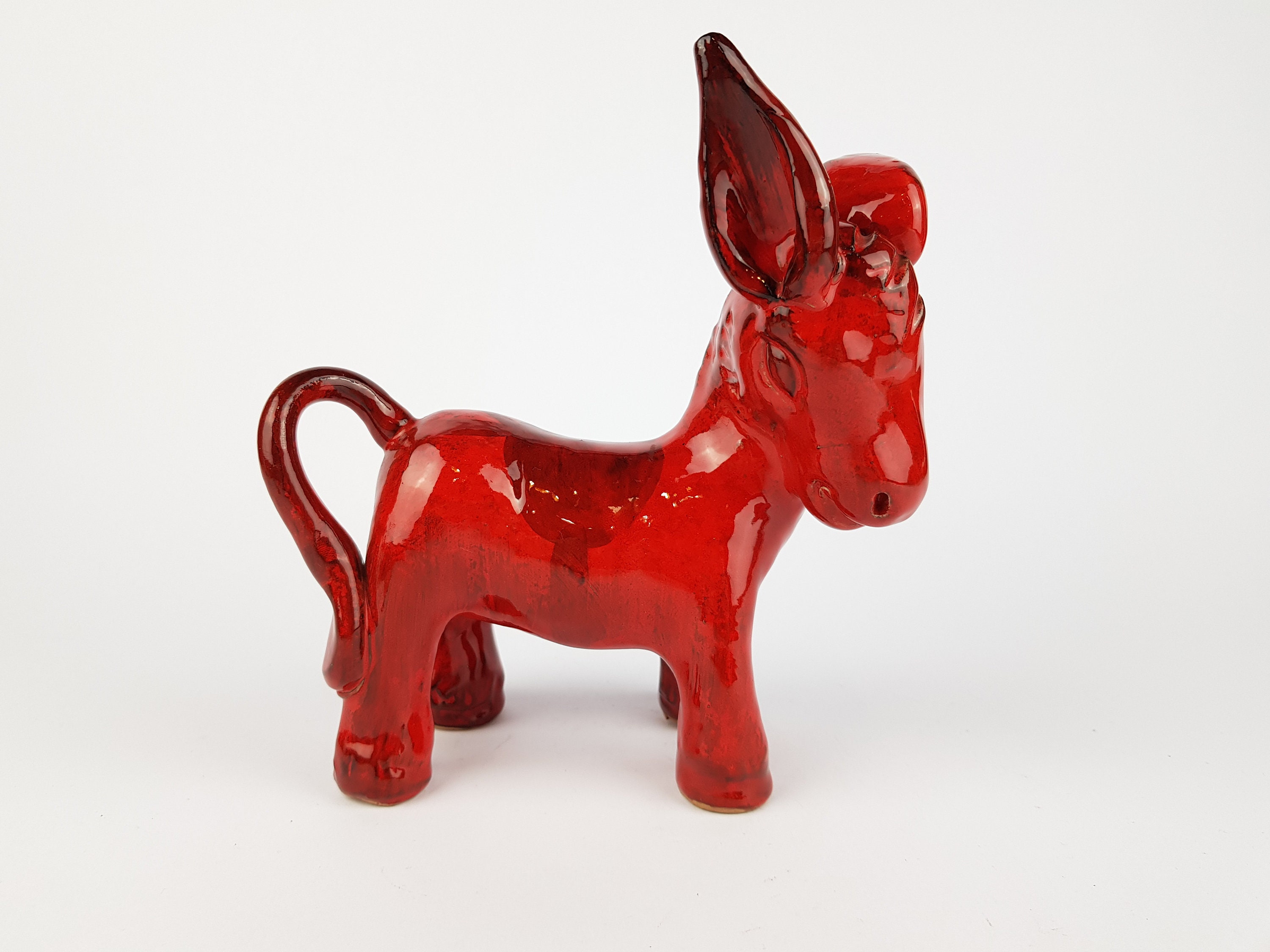 Vintage Trentham Art Ware Pottery Red Donkey Animal English Etsy