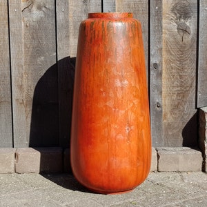 26.5 Inch XXL Vintage RUSCHA Keramik Floor Vase with VULKANO decor 815/5 by Kurt Tschörner West German Pottery 1960s