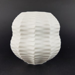 Vintage Geometric HUTSCHENREUTHER  Op Art Biscuit Porcelain Vase by H. Fuchs, 1960s