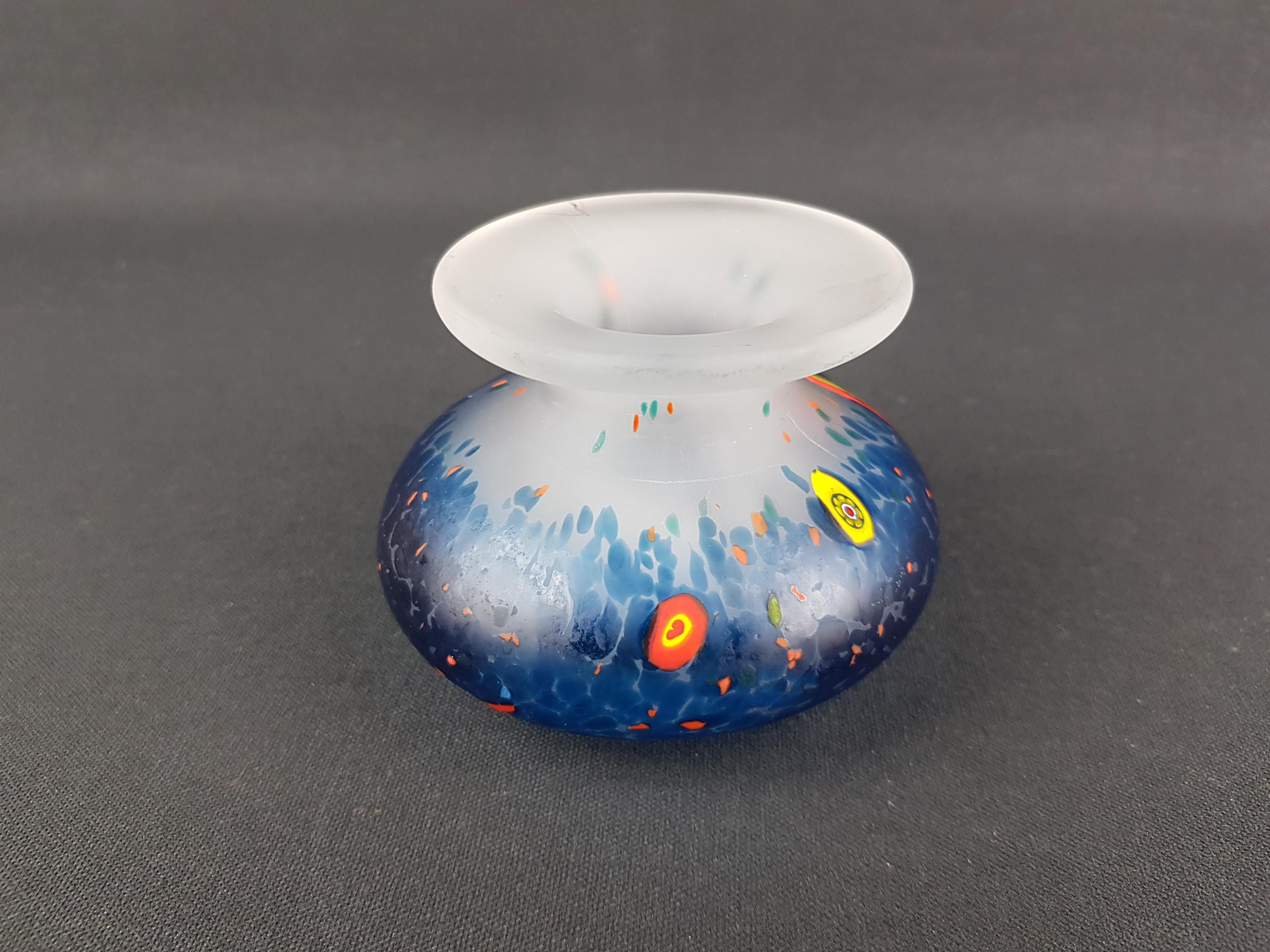 希少【ムラーノ】ガラス 花瓶　ミルフィオリ イタリア製 ヴィンテージ ヴィンテージアートガラスの花瓶 – ミルフィオリ/ムリーネ