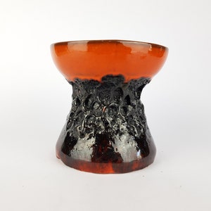Vintage Orange KREUTZ KERAMIK Diabolo Fat lava Vase 430 West German Pottery 1970