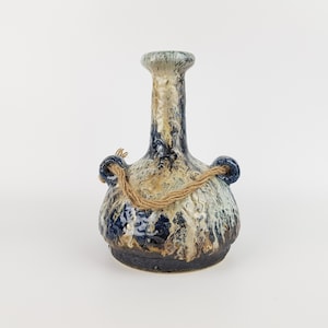 Vintage DUMLER & BREIDEN Fat Lava Vase with Rope 1105-22 West German Pottery 1960s