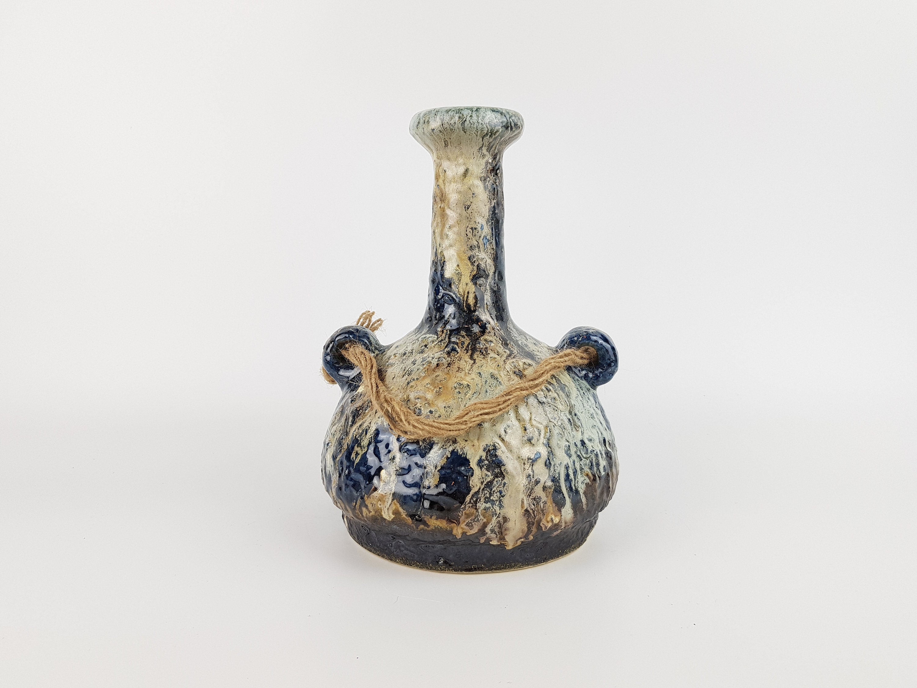 Vintage DÜMLER & BREIDEN Fat Lava Vase With Rope 1105-22 West