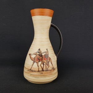 Vintage DÜMLER & BREIDEN Vase 1345/26 with Oase decor West German Pottery 1960s Fat Lava Era