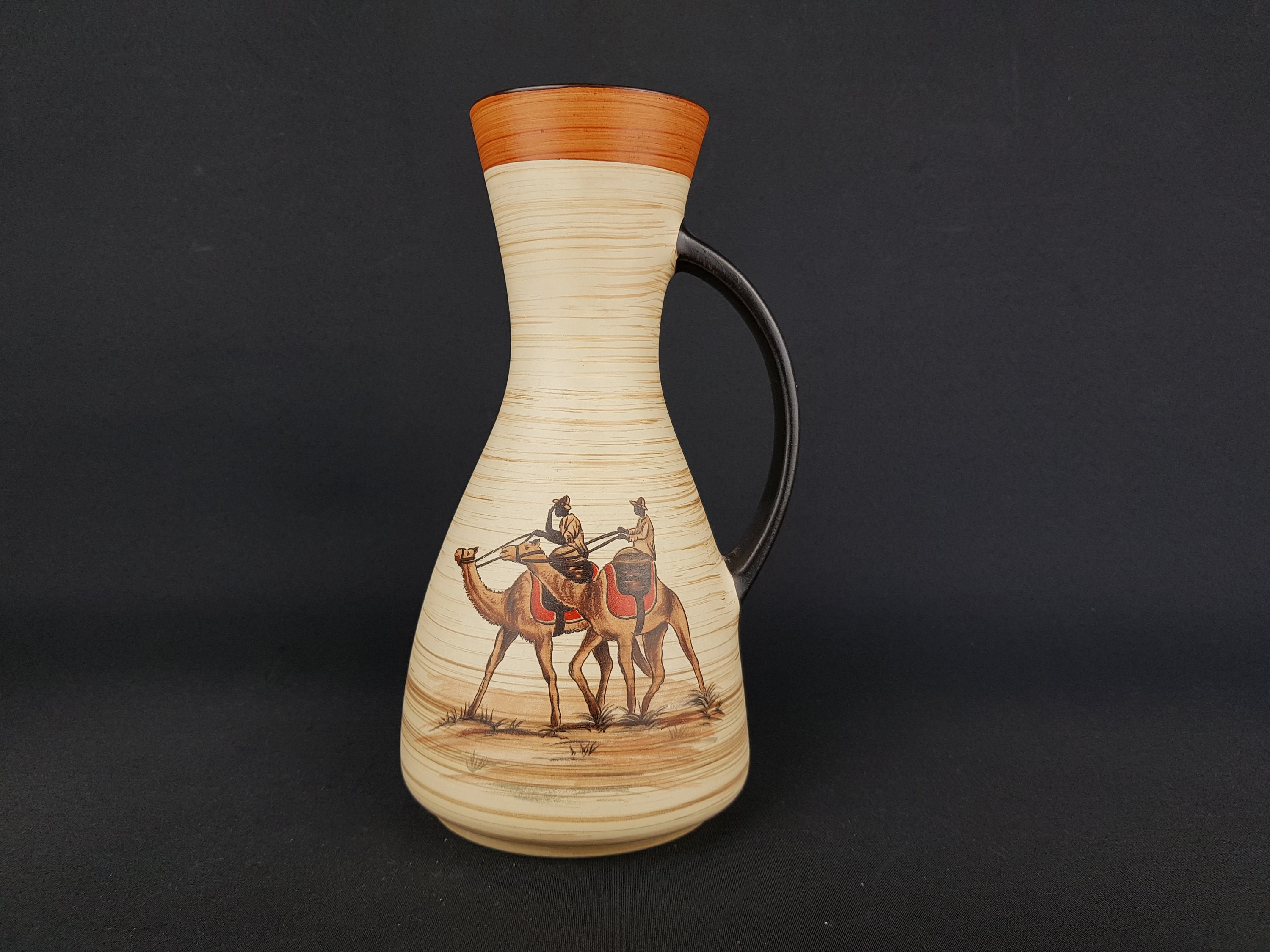 1960年代 Dümler&Breiden fatlava XLsize Vintage DUMLER UND BREIDEN Vase 1345/26 With Oase Decor West