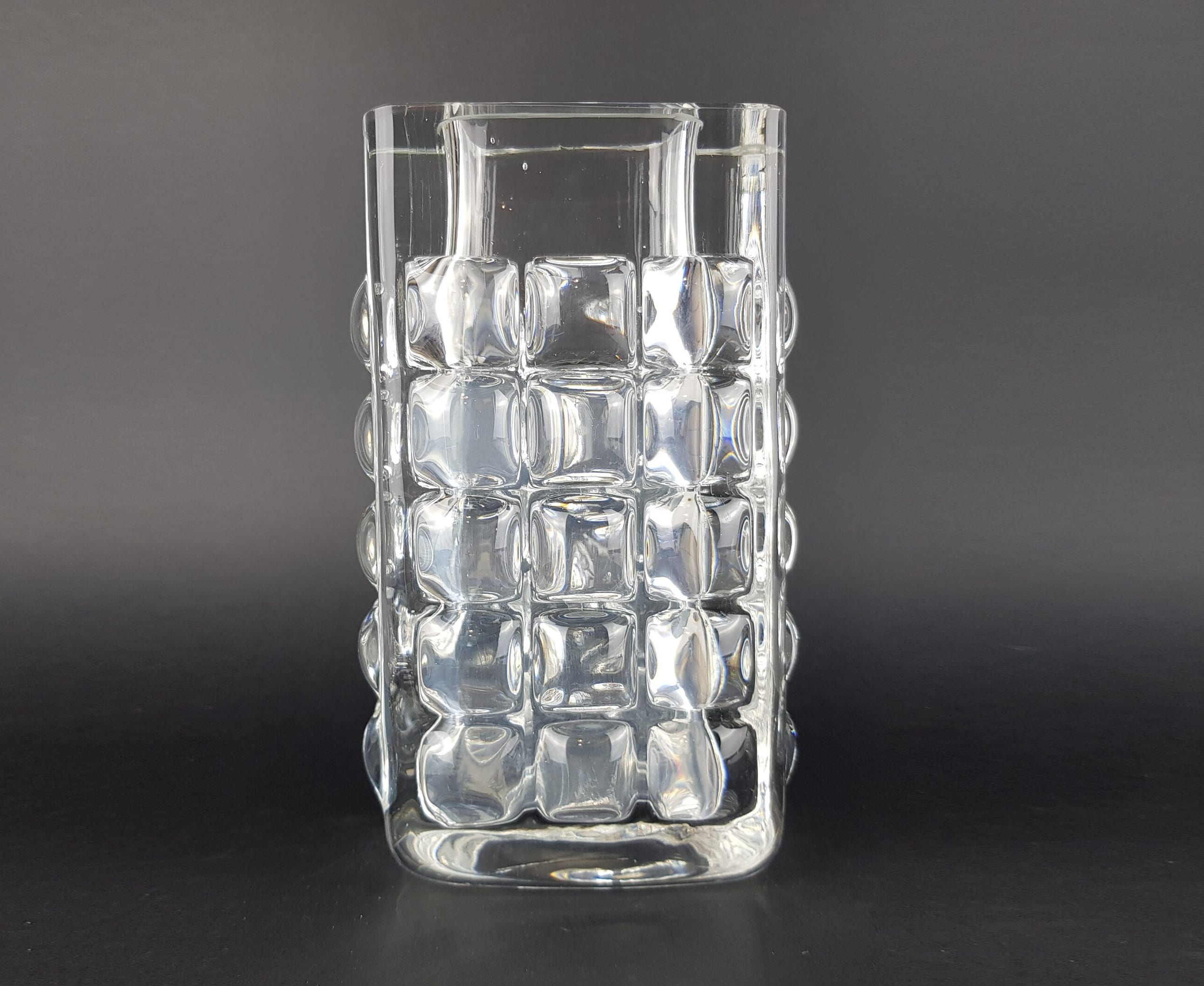 Vintage ICHENDORF GLASS Design Block Vase by Horst Tüselmann West Germany 1960-70s