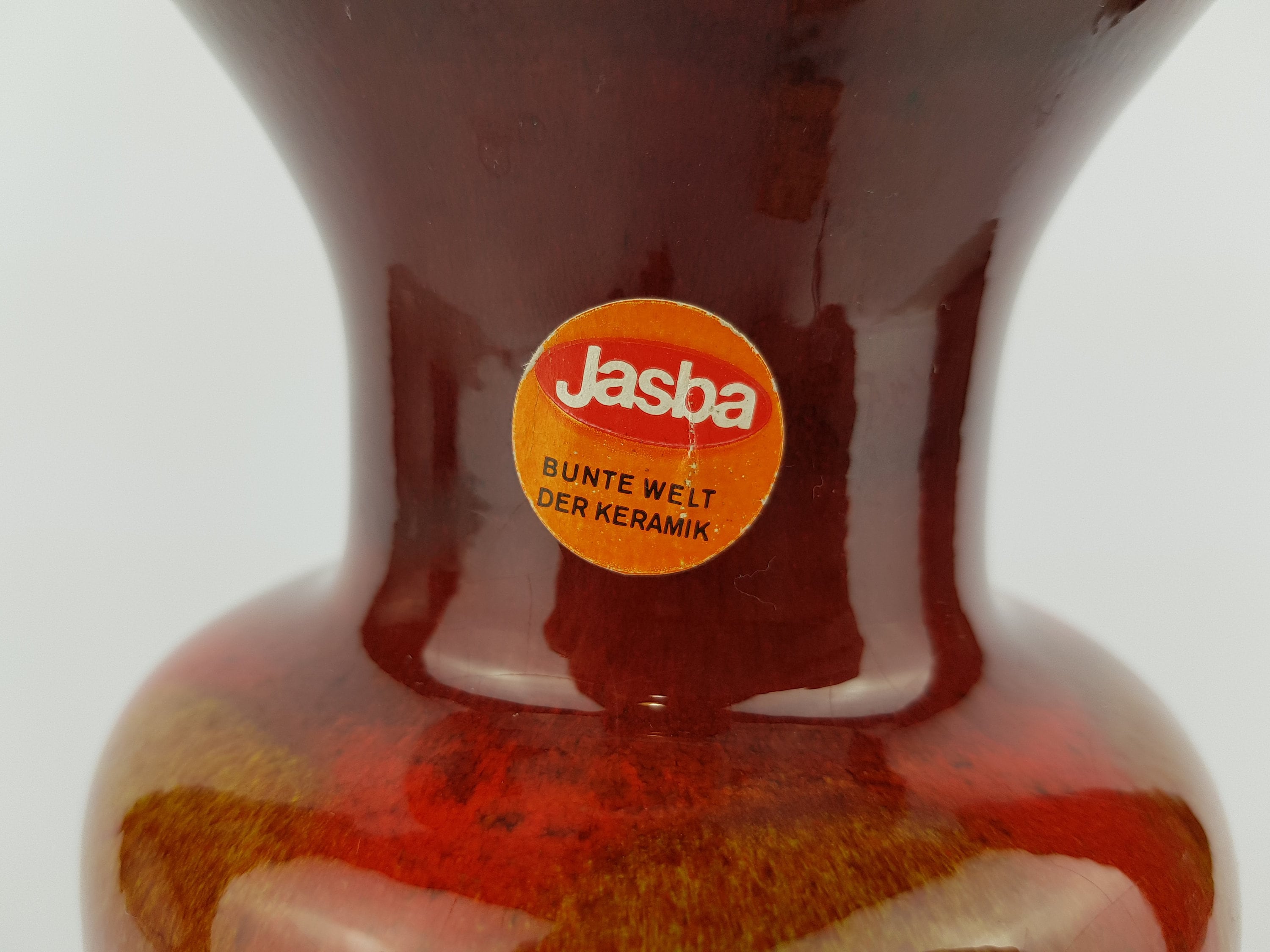 Vintage Colorful JASBA KERAMIK Fat Lava Trumpet Vase N602 10 18