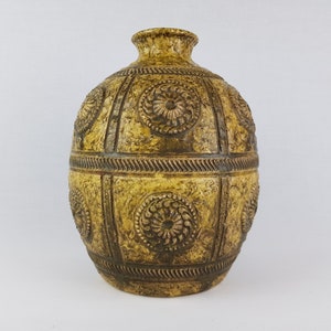 Vintage JASBA KERAMIK Ochre Brown Vase 1511-25 West German Pottery 1970s