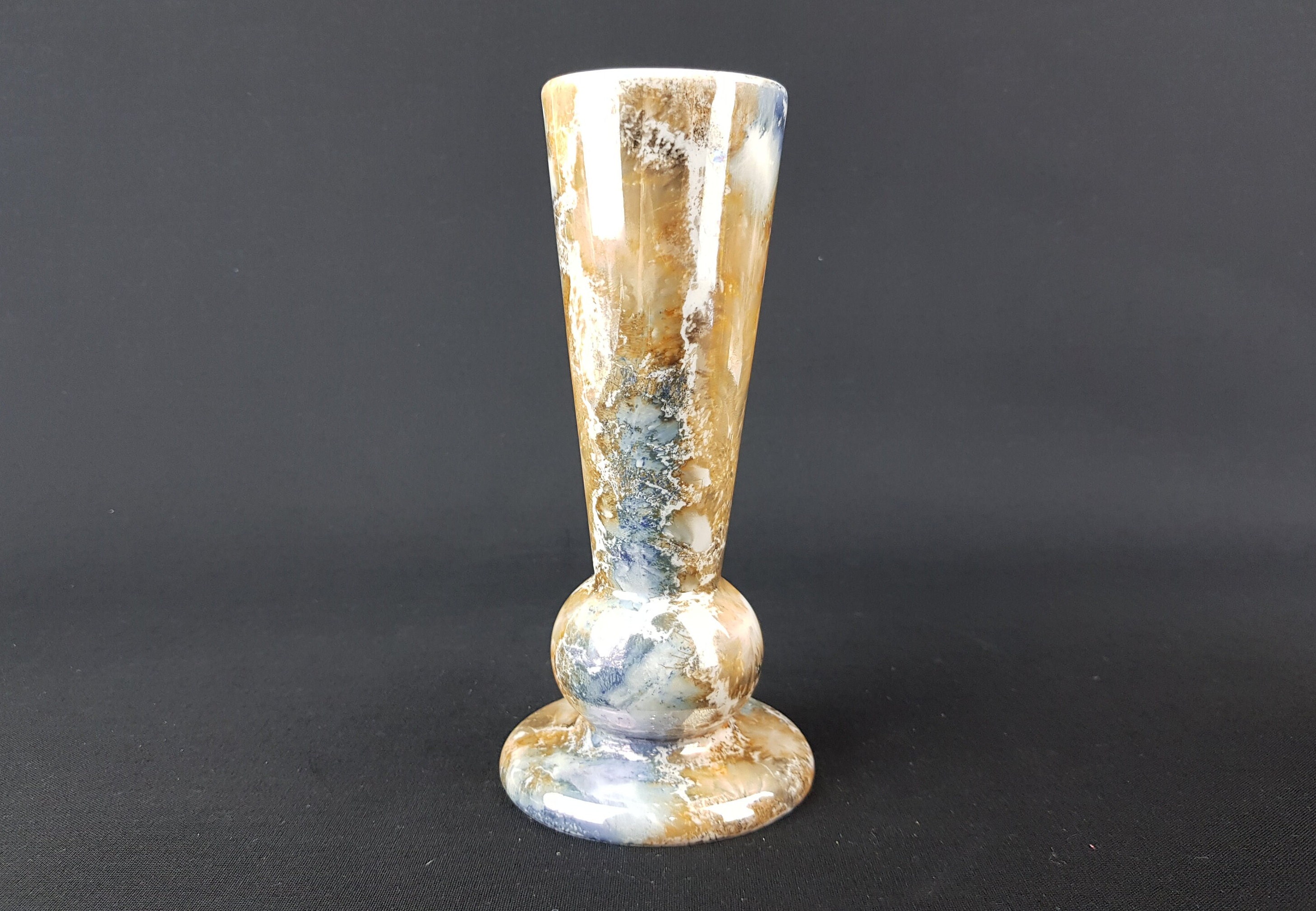antique arabia pottery aaa finlande 1928-1932 vase en marbre lustre, poterie scandinave, vintage
