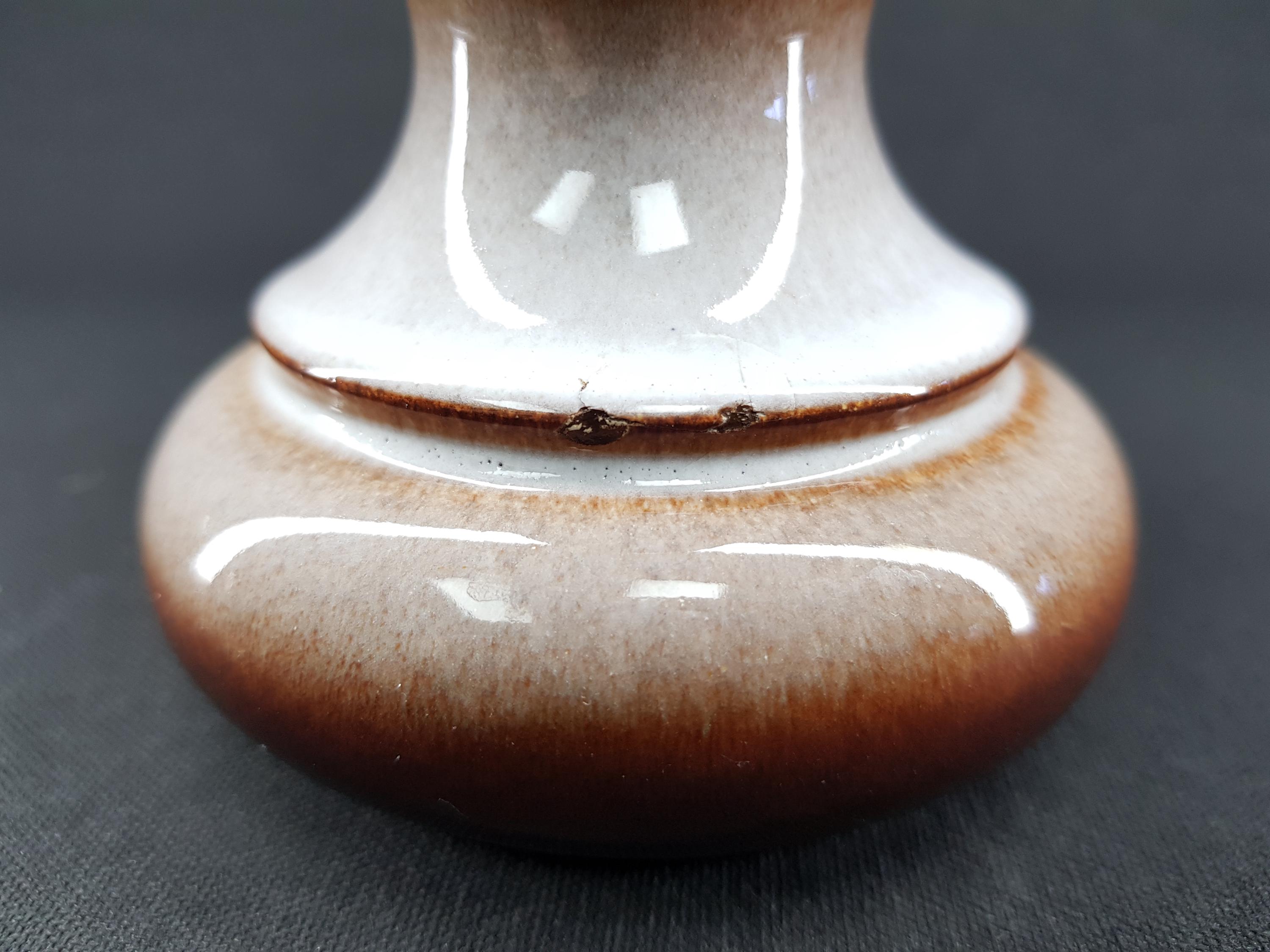 ヴィンテージ STEULER KERAMIK 鮮やかなブラウン キャンドルホルダー