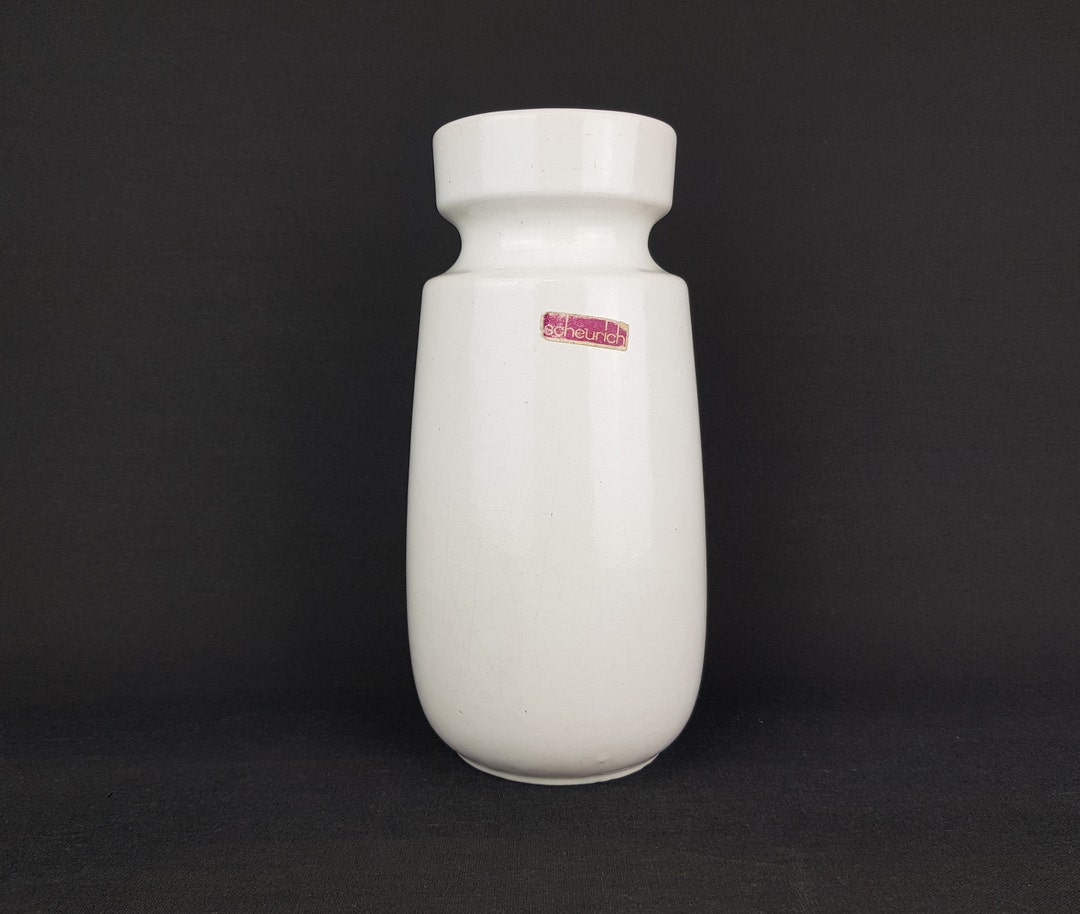 ヴィンテージ SCHEURICH KERAMIK ホワイト花瓶 242 22 西ドイツ陶器