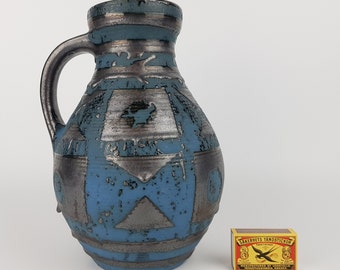 ヴィンテージ CARSTENS KERAMIK 花瓶 ブルーアンカラ装飾 7316-25