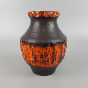 Vintage CARSTENS KERAMIK Brown and Orange Vase 217/15 West German Pottery 1970s