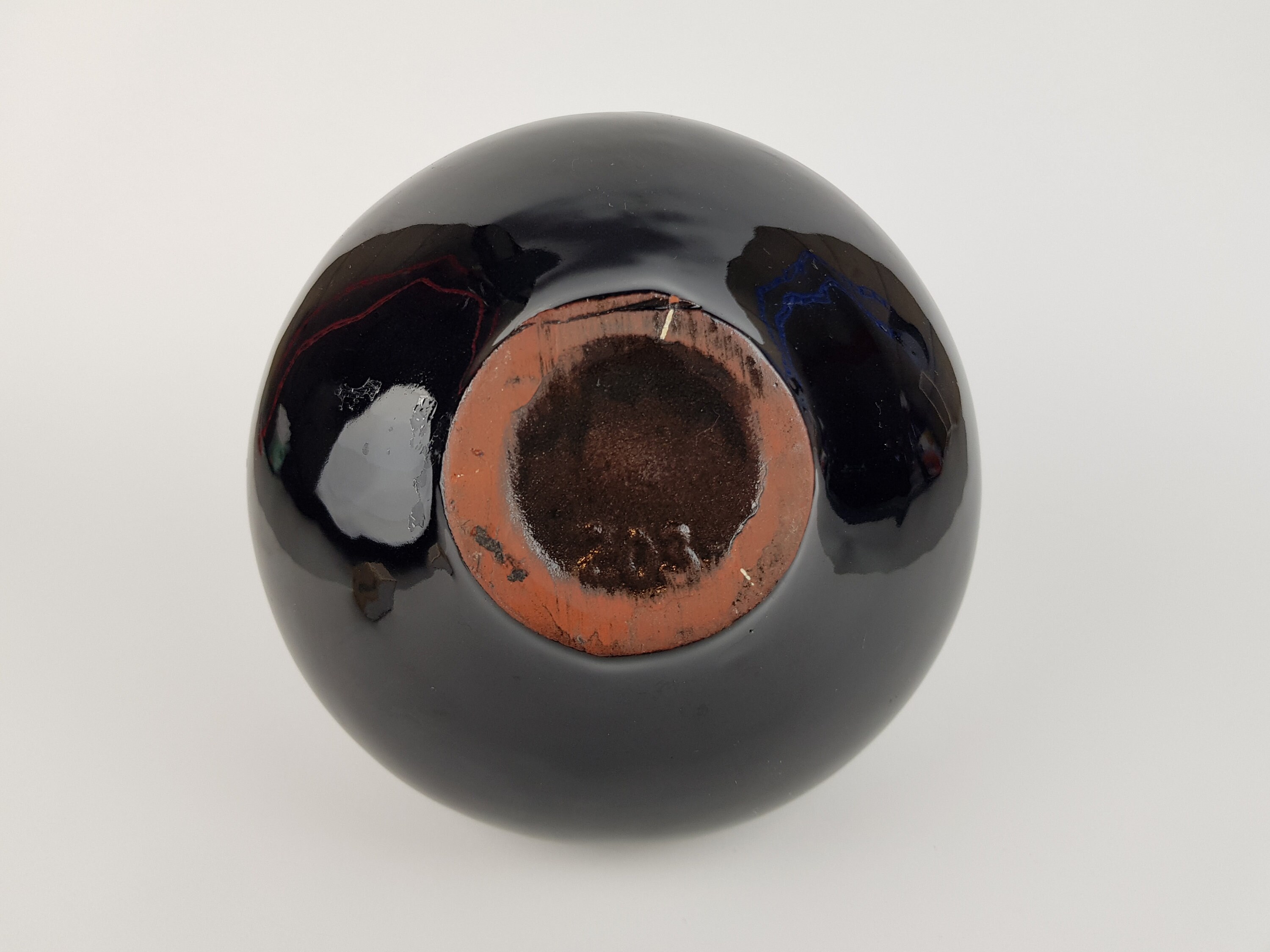 Kreutz Keramik社製  fat lava 花器 Vintage KREUTZ KERAMIK Ink Blue Fat Lava Vase 203 West