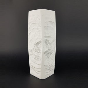 Vintage AK KAISER Op Art Rectangular Vase with Fossil Decor by Martin Freyer West German Pottery 1970s