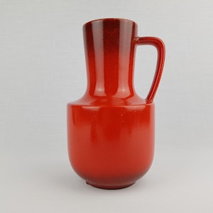 Vase vintage STEULER KERAMIK avec anses rouge 141-20 poterie ouest-allemande des années 1960