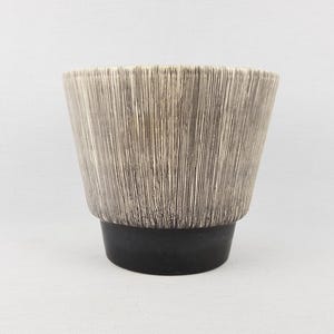 Vintage UBELACKER (Ü-KERAMIK) Beige and Black Planter Flower Pot West German Pottery 1950s