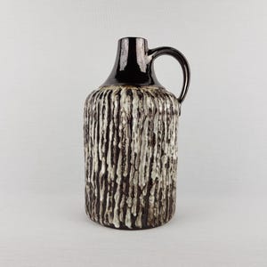 Vintage CERAMANO Metallic Brown Vase with SYRAKUS Decor West German Pottery 1960s