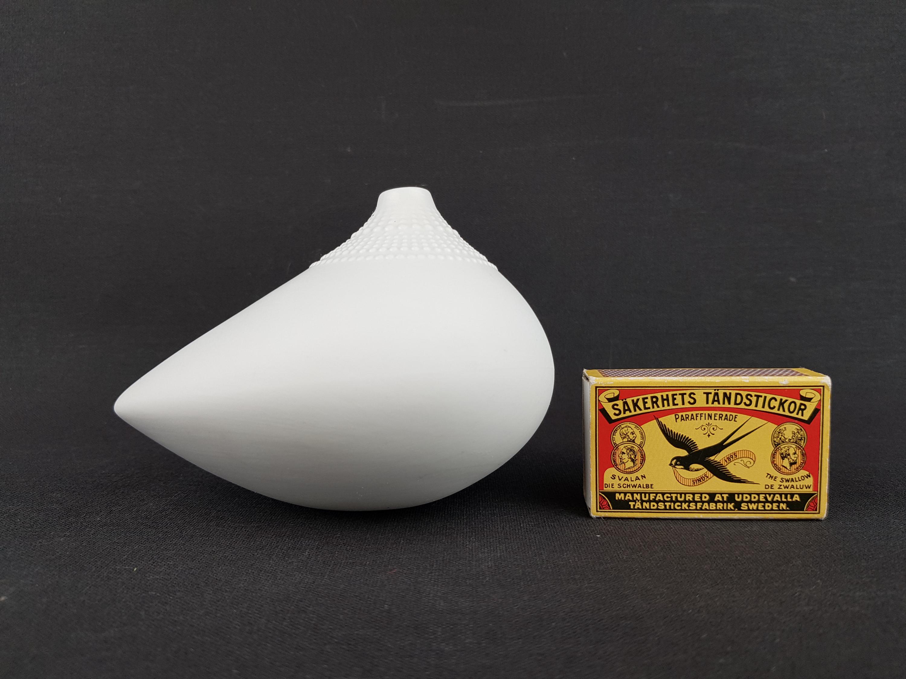 希少なローゼンタール スタジオライン 黒磁白ポロ花瓶 タピオ