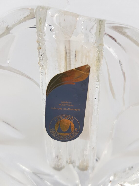 Vase Soliflore Vintage WALTHER - Verre Transparent à Motifs Géométriques - Années 70 - Allemagne - Occasion