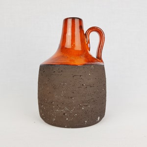 Vintage LOVEMOSE DENMARK Orange Brown Vase Danish/ Scandinavian Pottery 1960s
