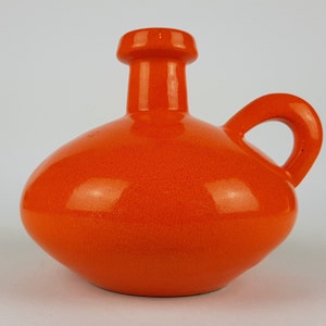 Vintage Orange OTTO Keramik Fat Lava vase, West German Pottery #