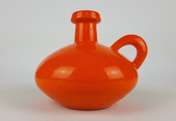 【otto keramik】13cm fat lava ミッドセンチュリー Vintage Orange OTTO Keramik Fat Lava Vase, West German Pottery