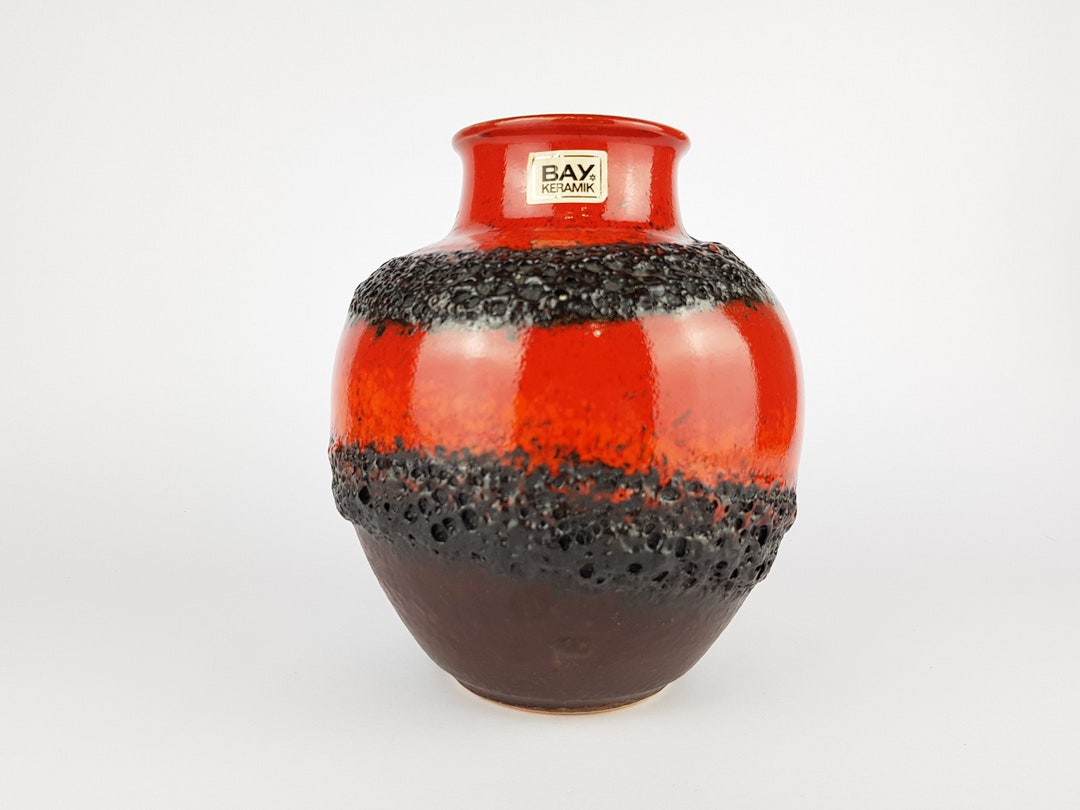 Vintage BAY KERAMIK Red Fat Lava Vase 70/20 West German - Etsy