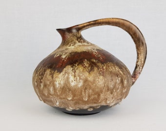 Ruscha 313 Ceramic Vase With Handle - Fat Lava West German Ruscha 313 Ceramic Vase With Handle - Fat Lava West German