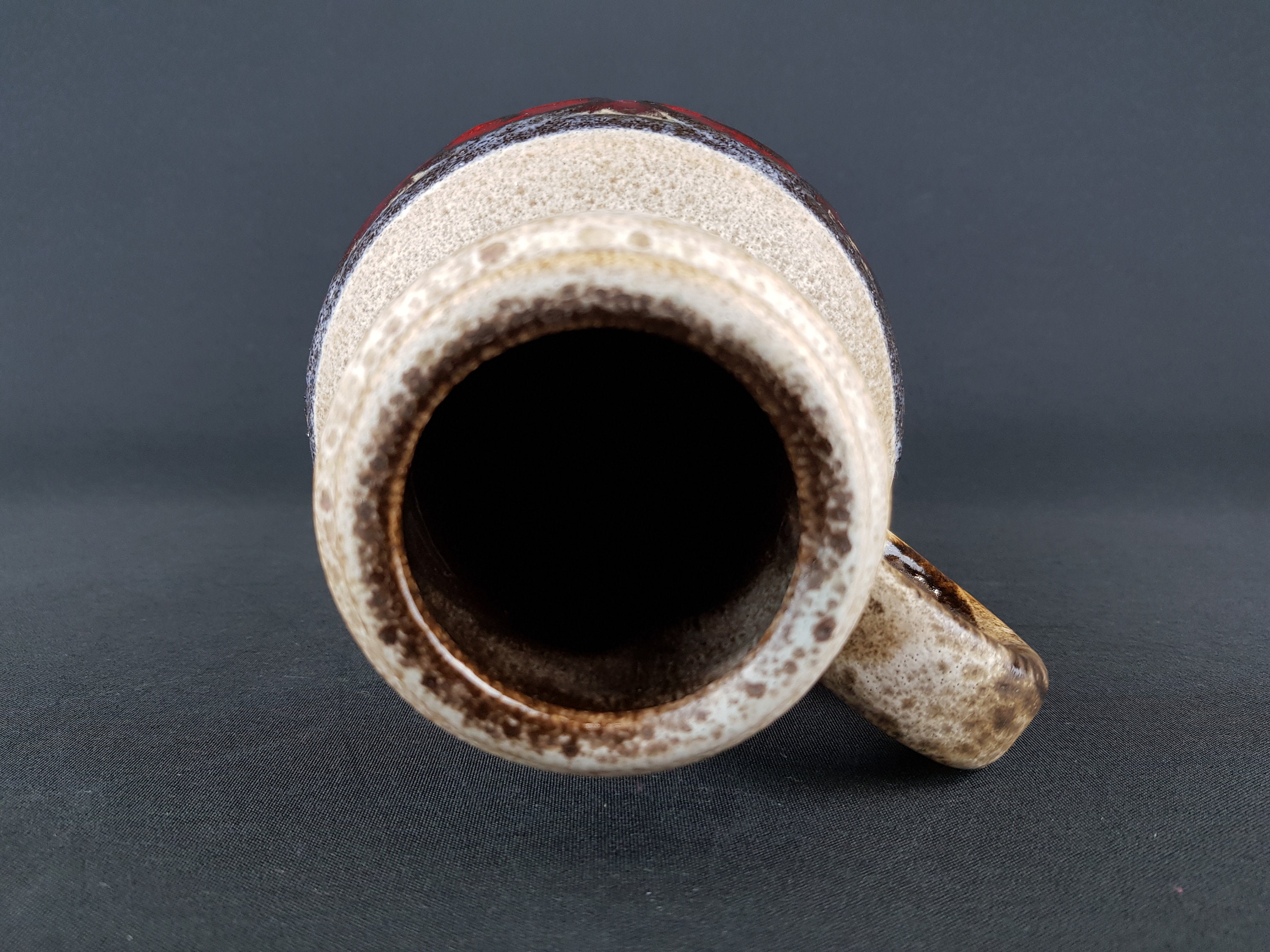 Vintage Brown Red SCHEURICH KERAMIK Fat Lava Vase 413 26 West
