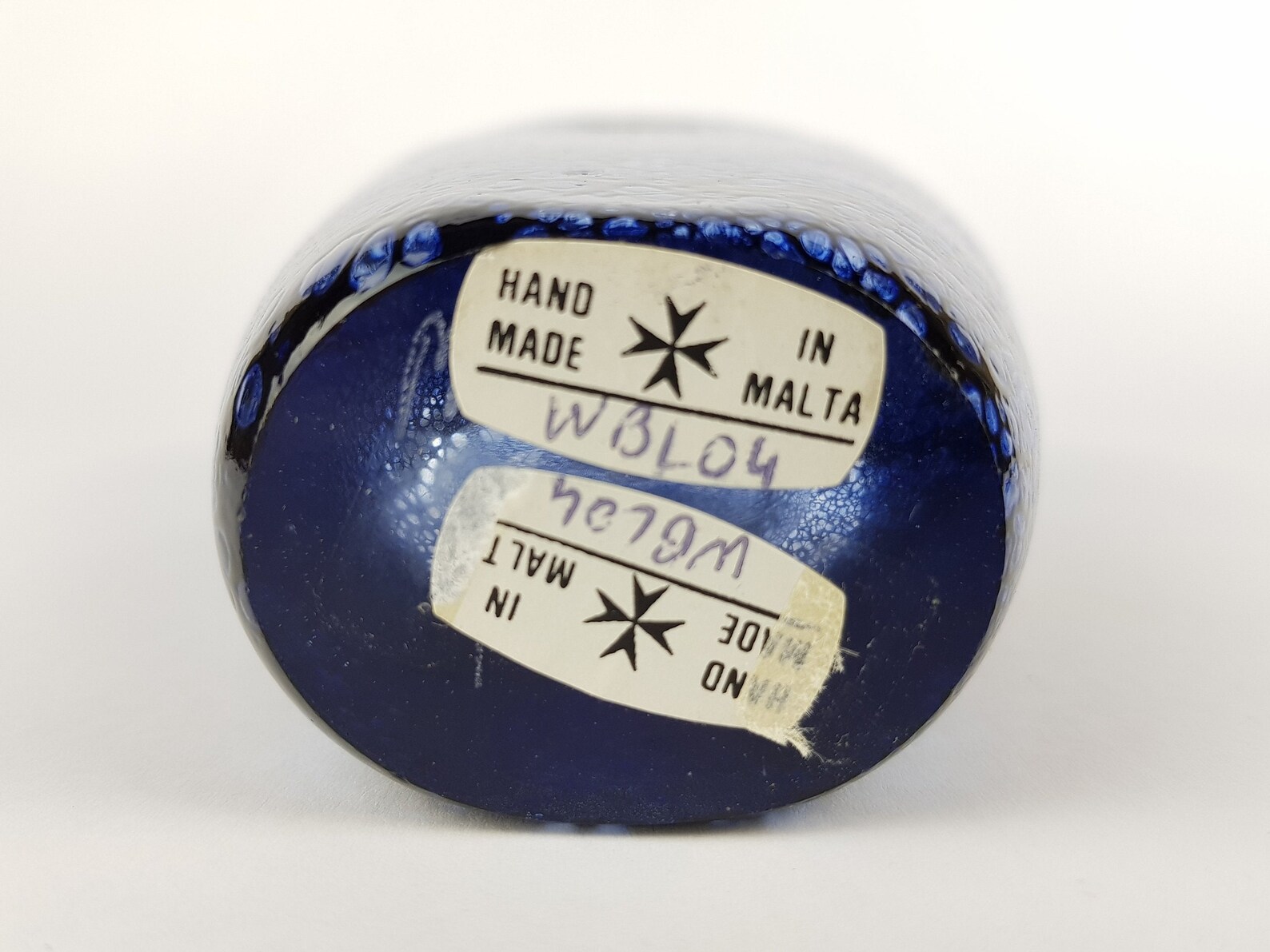 Vintage 1980s PHOENICIAN GLASS MALTA Black and Blue Design Etsy UK