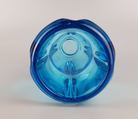 ビンテージ　チェコスロバキア製　Sklo Union フラワーベース Vintage Czech Rosice Glass Works Blue Vase Design by Rudolf