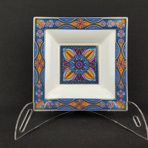 Vintage VILLEROY and BOCH Paloma Picasso Bangkok Square Dish Bowl Ashtray West Germany 1980s