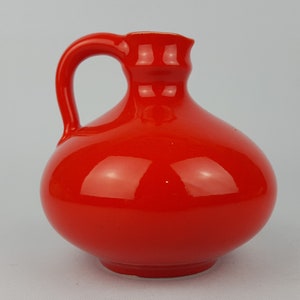 Vintage GOEBEL Handled Glossy Red Vase 1960s 1970s