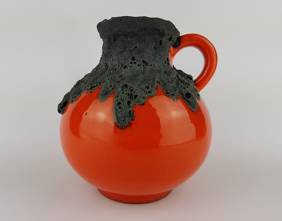 Vintage Orange ROTH KERAMIK Fat Lava Jug Vase West German