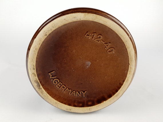 XL Vintage SCHEURICH KERAMIK Brown and Orange Fat Lava Handled 