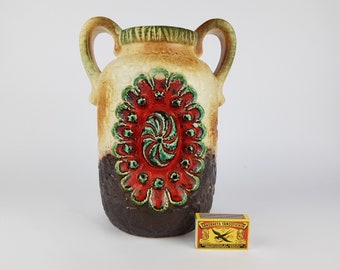 Vintage Multi Colored DÜMLER & BREIDEN Fat Lava Vase 51/25 Relief
