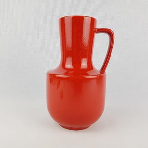Vase vintage STEULER KERAMIK avec anses rouge 141-20 poterie ouest-allemande des années 1960
