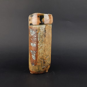 Vintage STUDIO ART POTTERY Brown And Beige Ceramic Vase