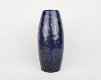 AMANO、（Scheurich）ブルーヴィンテージ花瓶、抽象的な装飾、西ドイツ