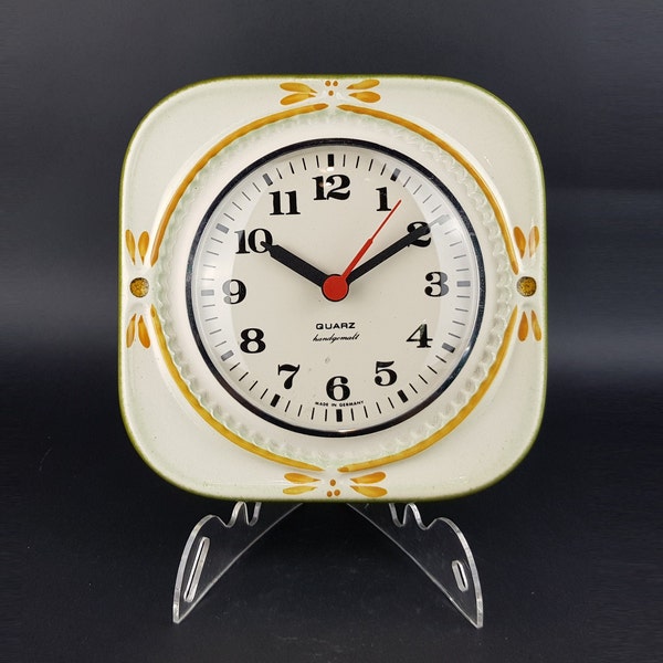 Vintage German Pottery Wall Clock Etsy