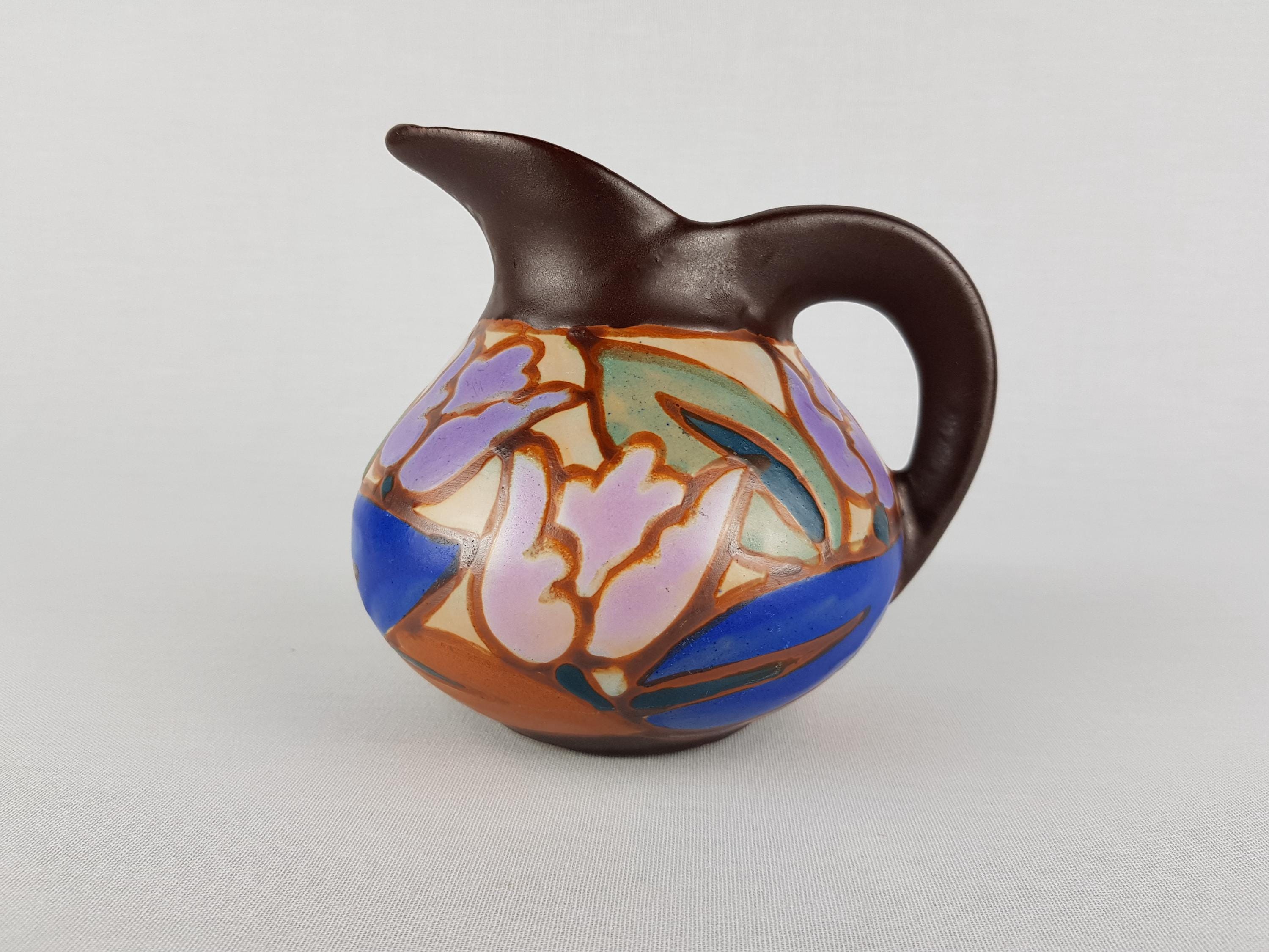 Art Deco C.M. BERGEN Handpainted Jug Vase Belgium 1930s - Etsy