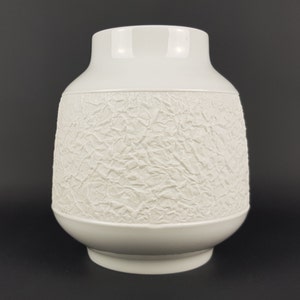 Vintage HUTSCHENREUTHER Op Art Porcelain Vase, West German Pottery #
