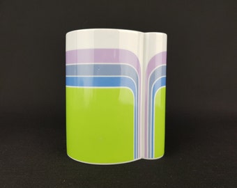 Vintage THOMAS PORZELLAN Colorful Pastel Vase 305 14 West German Pottery  1970s
