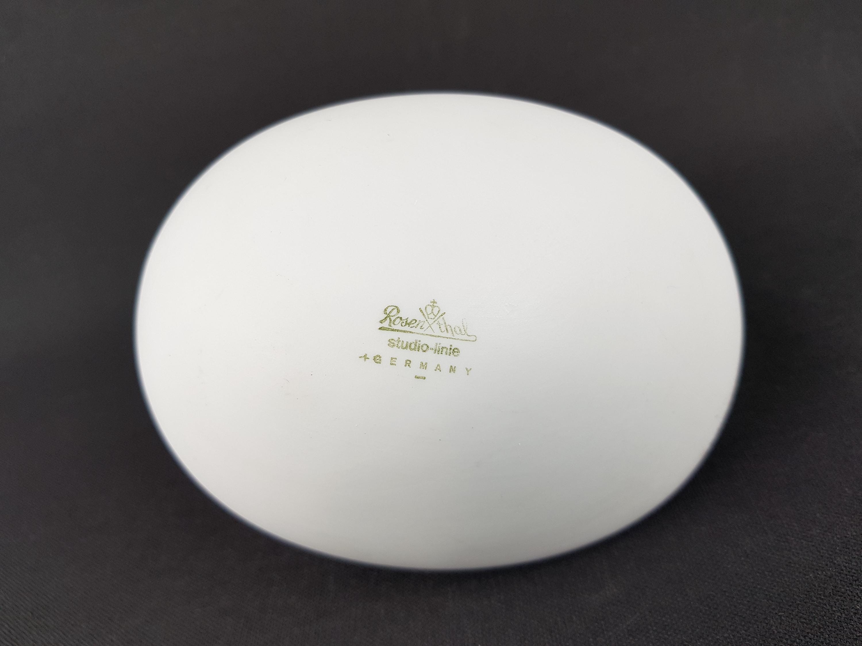 希少なローゼンタール スタジオライン 黒磁白ポロ花瓶 タピオ