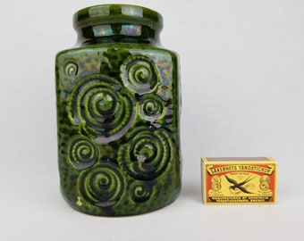 Vintage SCHEURICH KERAMIK Green Vase 282 16 With JURA Decor West