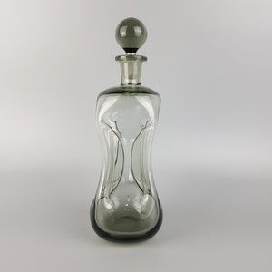 Vintage HOLMEGAARD Kluk Kluk Smoke Glass Decanter by Jacob Bang, Denmark 1970s